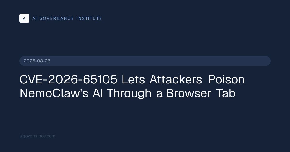 CVE-2026-65105 Lets Attackers Poison NemoClaw's AI Through…