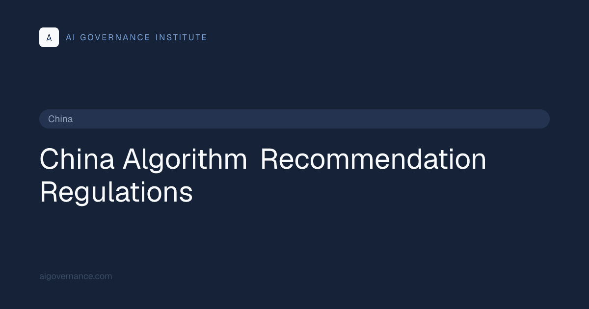 China Algorithm Recommendation Regulations — Requirements, Deadlines ...