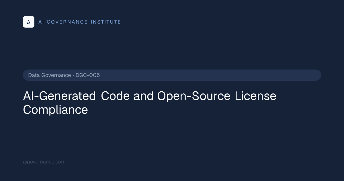 AI-Generated Code and Open-Source License Compliance — Data Governance ...